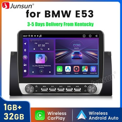 10.1''Carplay Android15 1+32GB Car Stereo Radio GPS Navi For BMW E53 X5 1995-2006
