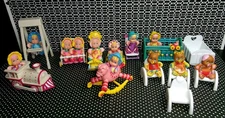 Huge Lot (25) 1989 Lewis Galoob So Small Babies Dolls (12) and Accessories (13)