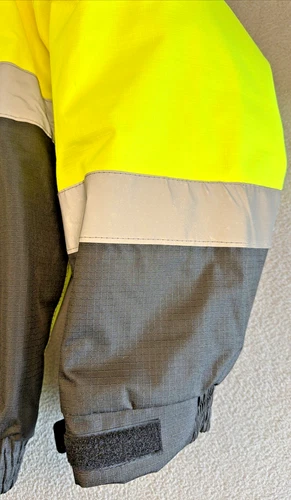 Kishigo Ripstop Bomber Jacket Hi Vis Yellow Reflective Men Medium JS130 VG image 7