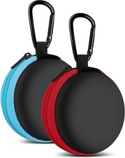 MOLOVA Earphone Carry Case 2 Pack Small Round Zipper