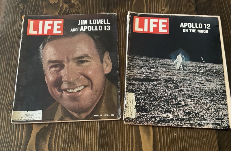LIFE MAGAZINE Lot Of 2 - 1969  APOLLO 12 ON THE MOON & Jim Lovell Apollo 13