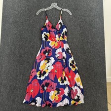 Lulus All About Love Dress Women's XS Navy Multicolor Floral Pleated Sundress
