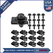 24PCS M6-1.0 Body Bolts U-Nut Clips Kit Fender Bumper Engine Fasteners Set
