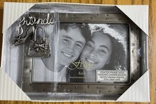 Fetco Pewter Picture Frame 6" x 4" Photo Best Friends Shopping Charms Dangle