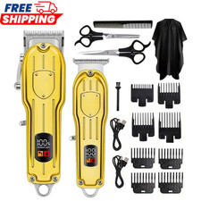 Men s Hair Clipper USB Rechargeable Beard Trimmer Kit Stainless Steel