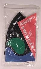 Vintage Aquapro 61467BLK Black Floral Rubber Swim Cap Roses Pattern No Strap