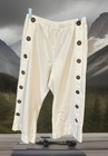 Soft Surroundings White Ankle Pants, Brown Buttons Down Side, Size PXS — photo 1