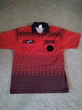 Official Sports International NISOA Orange Soccer Football Referee Polo Shirt M