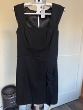 Express Black Sleeveless Dress Front Ruffle Detail Lined Size 2