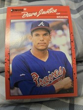 DAVID JUSTICE, '90 DONRUSS ROOKIE CARD IN EXCELLENT CONDITION ! LEGEND ! COOL !. rookie card picture
