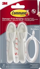 Command Cord Bundlers, White - 2 Bundlers, 3 Adhesive Strips - Damage Free Hang 5.15 per strip