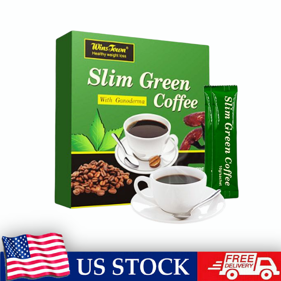 18pcs Teabags Slim Green Coffee with Ganoderma Control Tea Detox Weight