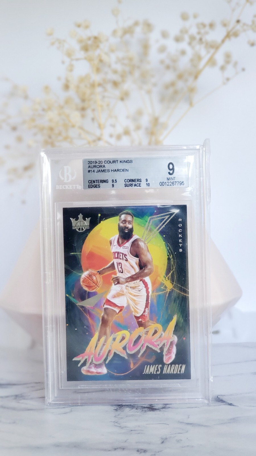 2019-20 Panini Court Kings James Harden SSP Aurora PSA 9 Mint!