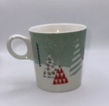 STARBUCKS 2016 Holiday coffee mug Penguin Christmas Tree Snow Winter, 10 oz