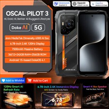 Smartphone robusto sbloccato OSCAL PILOT 3 5G AI Android 15 mobile impermeabile IP68