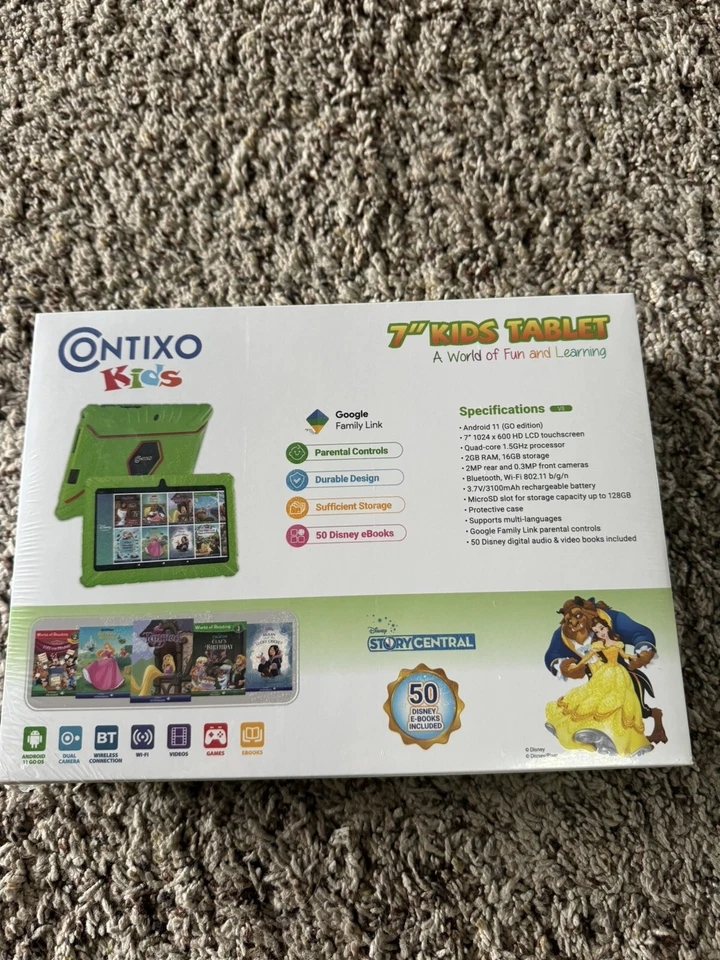 Contixo V8 7" Inch Kids Tablet Featuring 50 Disney EBooks 16GB Camera Wi-Fi New - Image 4 of 4