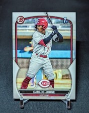 Carlos Jorge 1st Rookie Card RC 2023 Bowman Prospects BP-120 Cincinnati Reds
