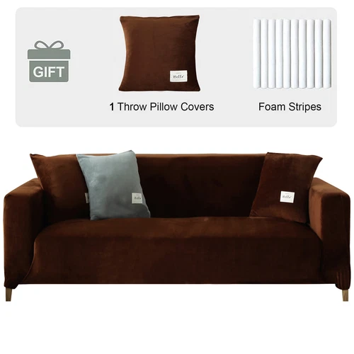 1/2/3/4 Sitzer Samt Sofabezug L Form Ecksofa Stretch Sofa Überzug Couchbezug DE - Bild 44 von 74