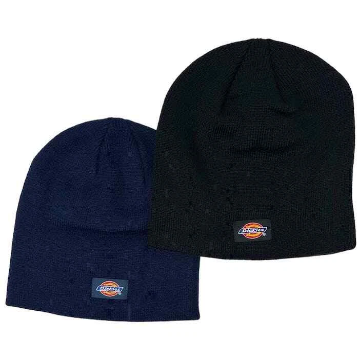 Dickies  2 Pack Skull Knit Beanies in Black & Navy New - Image 2 of 2