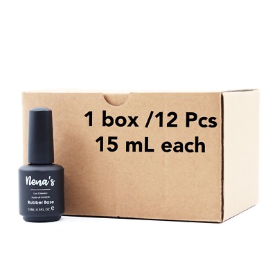 Nena's Elastic 12 Pcs Pack Rubber Base Coat 15 mL UV/LED Curable. Gel Builder