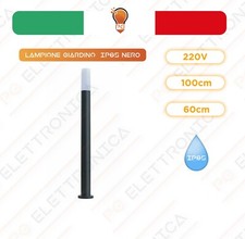 Lampione Giardino 1mt 60cm NERO Lampioncino Esterno IP65 Palo Paletto Viale E27