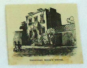 small 1878 magazine engraving ~ THEODORE HOOK'S HOUSE, Berners St Hoax, England