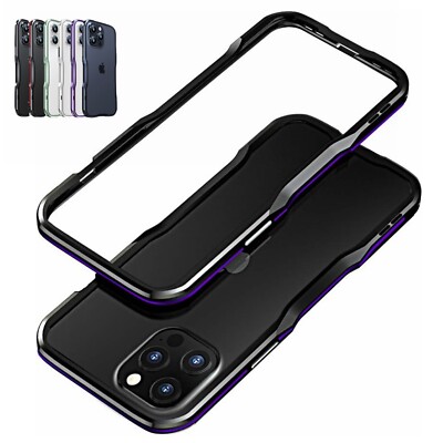 For iPhone 16 15 Pro Max 14 13 12 Shockproof Aluminum Alloy Bumper Case ...