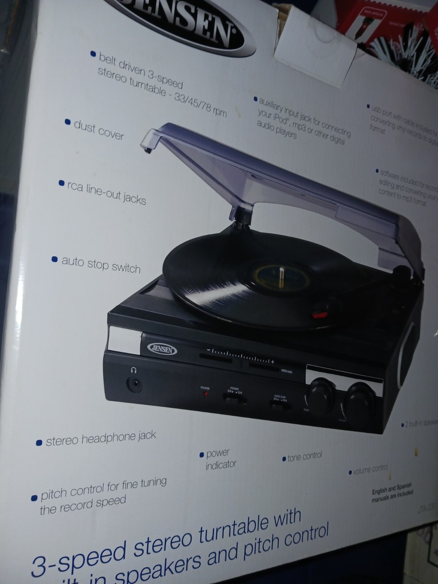 Jensen JTA-230 Turntable with Speaker record player with mp3