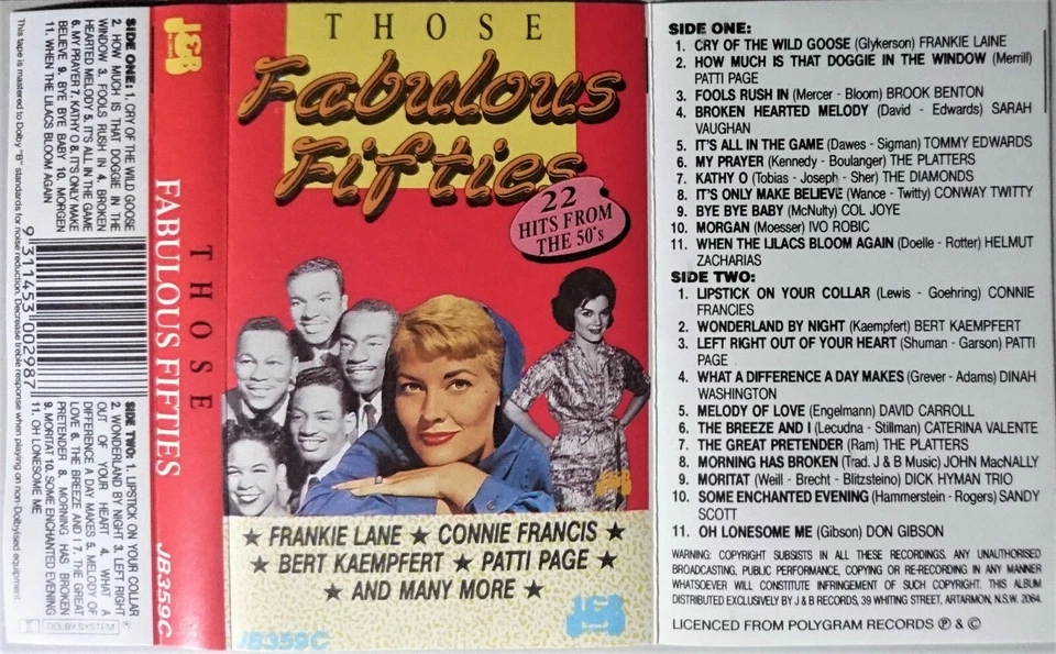 Those Fabulous Fifties - Various Cassette 1988 Pop Oldies  JB359C - Image 2 of 2