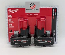 Milwaukee M12 XC3.0 3.0 Ah RedLithium X2 Batteries 2-Pack 48-11-2412 OEM SEALED
