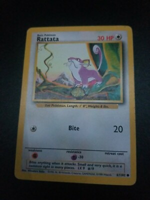 1995 Pokemon card Rattata 61/102