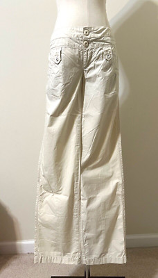 NWT Size 0 Anthropologie Cotton Cargo Pants by Hei Hei, Light beige color