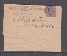 SOUTH AUSTRALIA, NEWSPAPER WRAPPER, c1890 1/2d. 59 in Diamond to Lucindale.