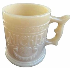 Vintage Whataburger Nickel Coffee Cup Mug Butterscotch Glass Buffalo Nickel 80s