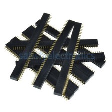 10PCS 2 x 40 2.54mm Double Row Female Pin Header gold-plated NEW