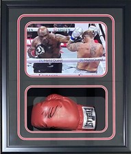 Mike Tyson Signed Red Glove Shadow Box JSA & Tyson Hologram Authen vs Jake Paul