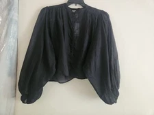 H&M Ramie balloon-sleeved  blouse Sz  S  H&m Collection Blouse ONLY