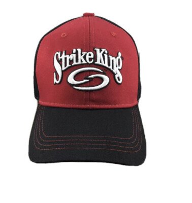Strike King Lure Baseball Cap Hat, Adjustable, Black and Red