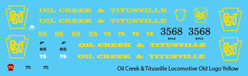 HO Scale - Oil Creek & Titusville Locomotive Decals Old Logo