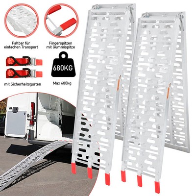 Auffahrrampe 2x Klappbar Aluminium rutschfeste Verladerampe PKW Laderampe Auto