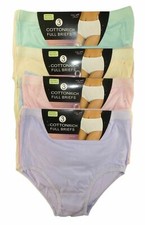 Pack of 6 Ladies Briefs, 100% Cotton Maxi Full Comfort Fit Underwear, Size 10-24