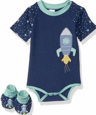 Baby Aspen Cosmo Tot Spaceship Bodysuit  Booties, 2 Piece Set, Gift Box FREE SH