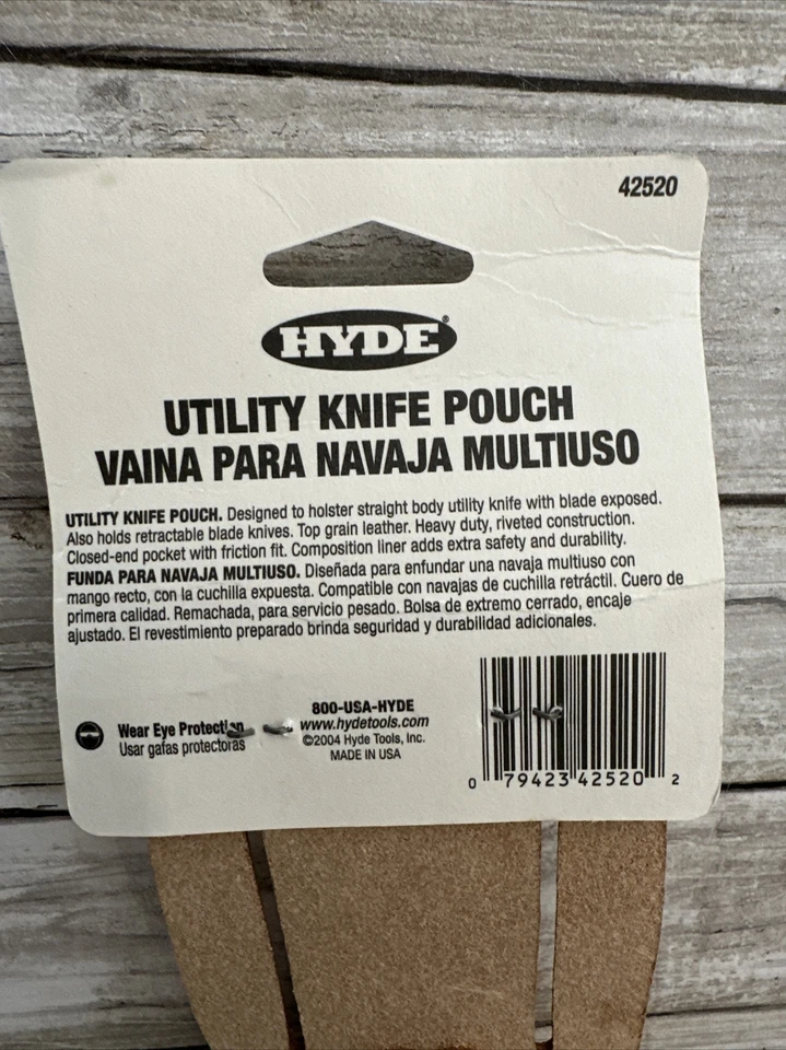 HYDE 42520 Bolsa de Faca Utilitária de Couro Grão Superior Resistente Nova Com Etiquetas Feita 🇺🇸 - Imagem 4 de 4
