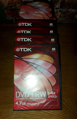 TDK DVD+RW NEUF EMBALLÉ SCELLÉ 4,7 Go 1-4x vitesse 4 disques - Photo 2/4