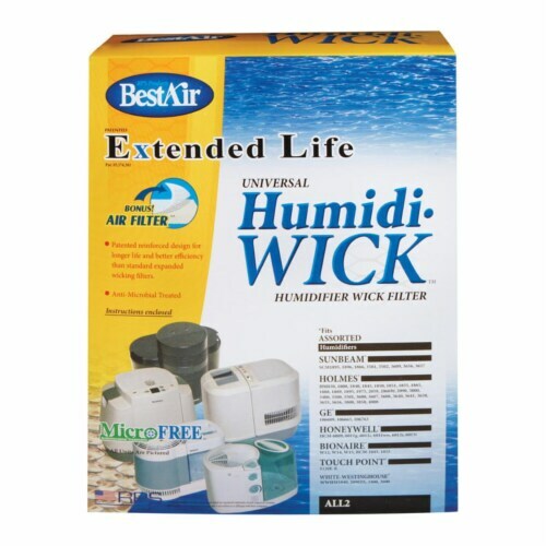 Best Air ALL2 Humidifier Wick Filter Universal Cut-To-Size Replacements 2 Pack