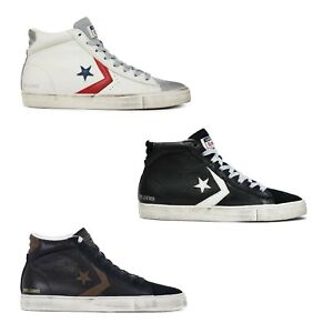 converse Pro Leather Vulc Distressed Mi scarpe ginnastica uomo donna nera  158923 | eBay