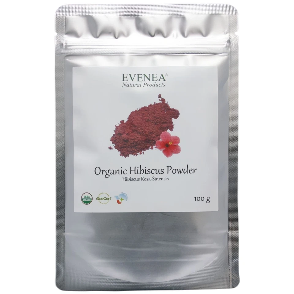 EVENEA 100g-1kg Organic Hibiscus Powder for strong, healthy, shiny hair