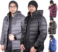 Mens Jacket Bomber Warm Padded Puffer Quilted Water Resistant Winter Hooded Coat
