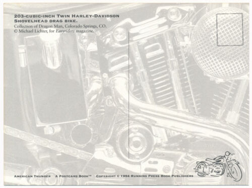 Bicicleta de arrastre Harley-Davidson Shovelhead Twin de 203 pulgadas cúbicas - Postal American Thunder - Imagen 2 de 2