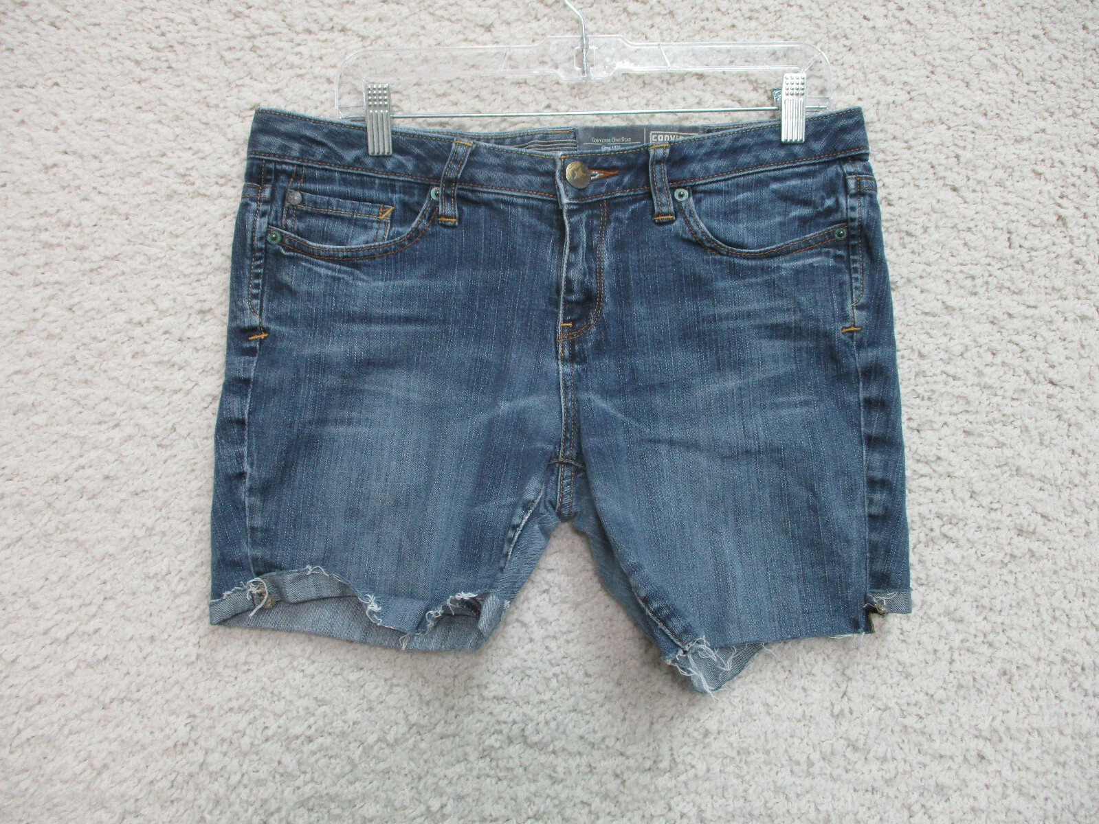 Pantaloncini Converse One Star 10 donna taglia regolare blu denim casual jeans taglio